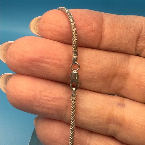 Silver Necklace with Teardrop Turquoise Pendant - Picture 6 of 6